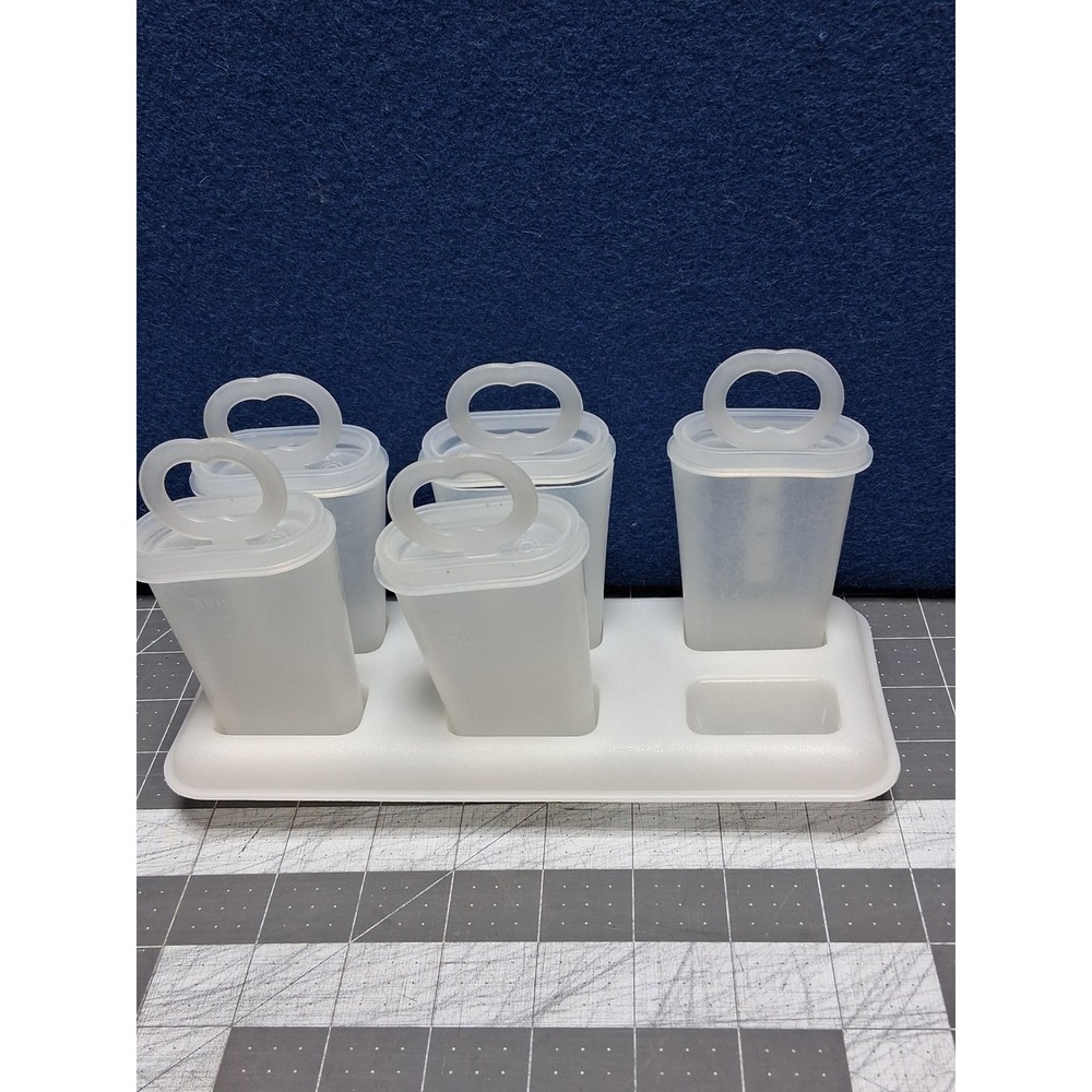 Tupperware Ice Tups Popsicle Maker White Frost 481 12 344 29 343 92 Set of 6